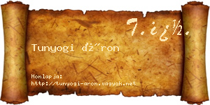 Tunyogi Áron névjegykártya
