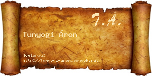 Tunyogi Áron névjegykártya
